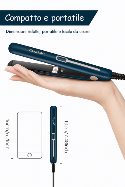 Mini Piastra per capelli portatile - ckeyin 2 in 1- Lisci o ondulati