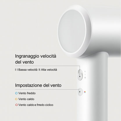 Asciugacapelli Professionale–Asciugatura 6 volte più rapida,senza danni