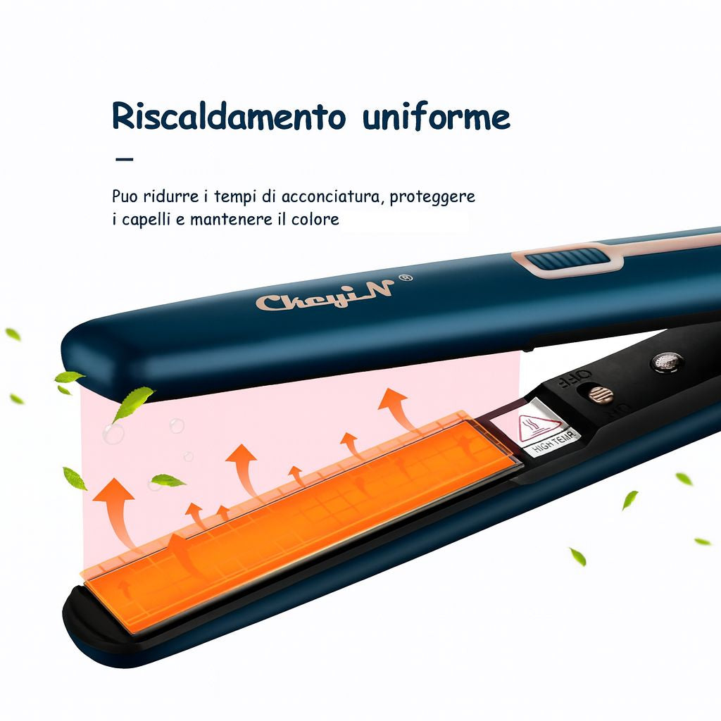 Mini Piastra per capelli portatile - ckeyin 2 in 1- Lisci o ondulati